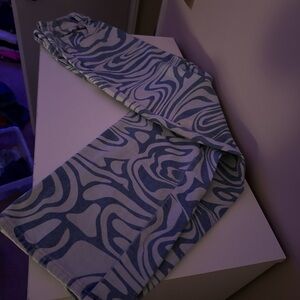 SHEIN Blue and White Flare Jeans